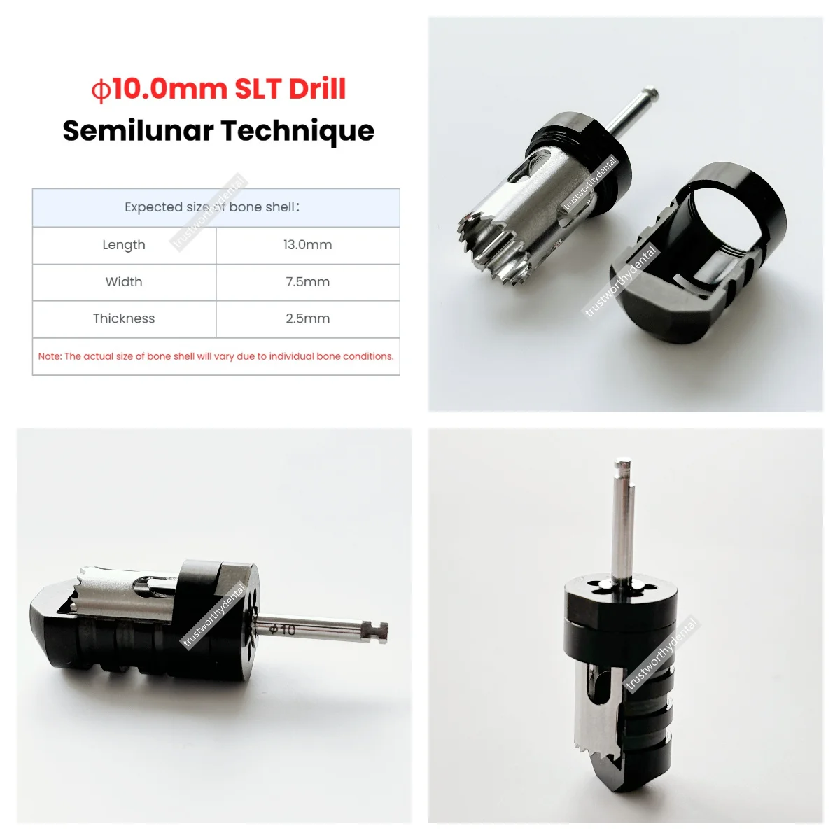 3 حجم الأسنان SLT كتل العظام الحصاد الحفر GBR تقنية Semilunar زرع العظام جامع نصف القمر الحصاد الحفر الأكمام المعدنية