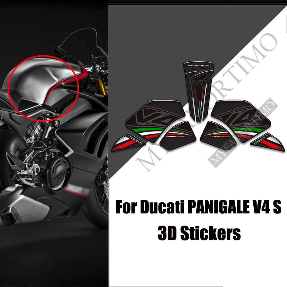 Motorcycle 3D Stickers Decals Tank Pad Grips Knee Kit Gas Fuel Oil Protector For Ducati PANIGALE V4 S R V4R SP 1100