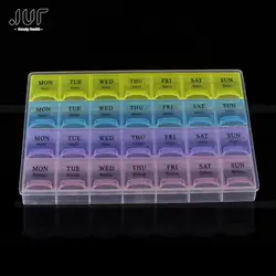 1PCS 4 Row 28 Squares Weekly 7 Days Tablet Pill Box Holder Medicine Storage Organizer Container Case