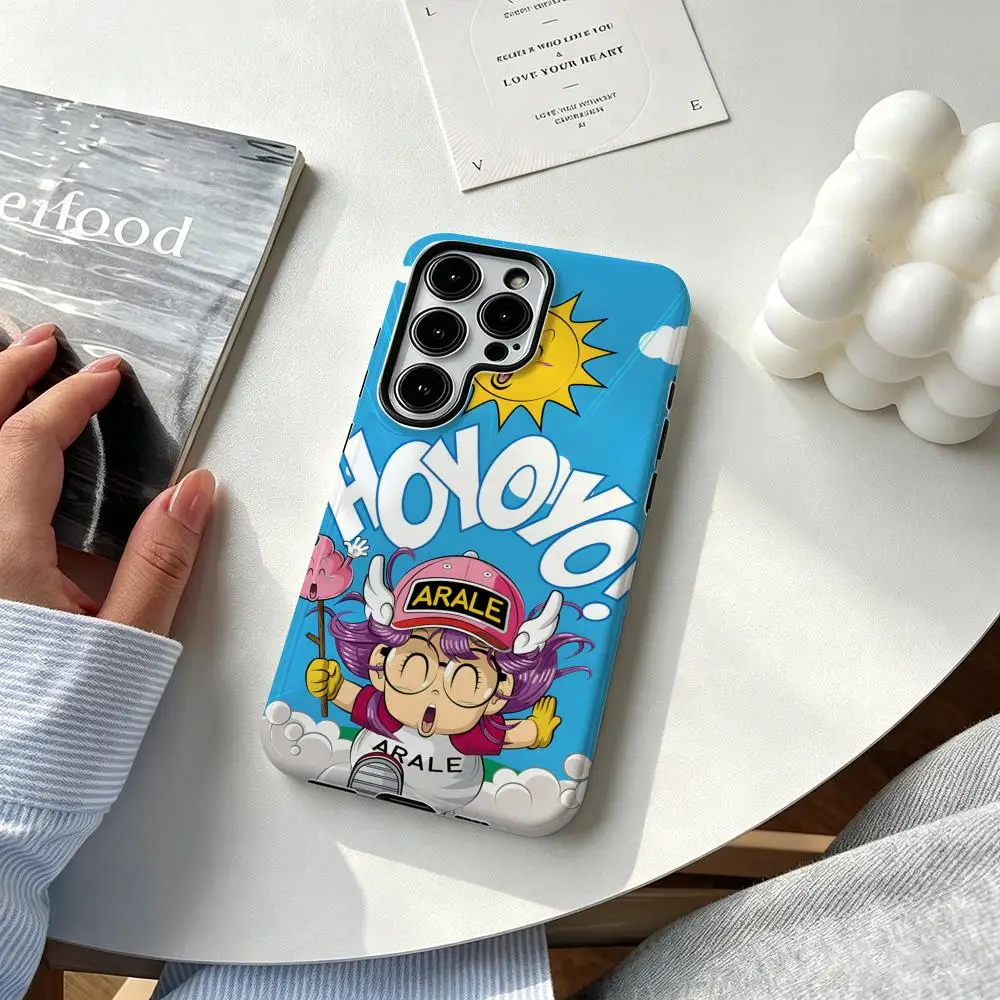 Hot Dr. Slump cartoon fashion Phone Case For Samsung Galaxy S25 S24 S23 S22 S21 Plus Ultra 2-in-1 Glossy shell