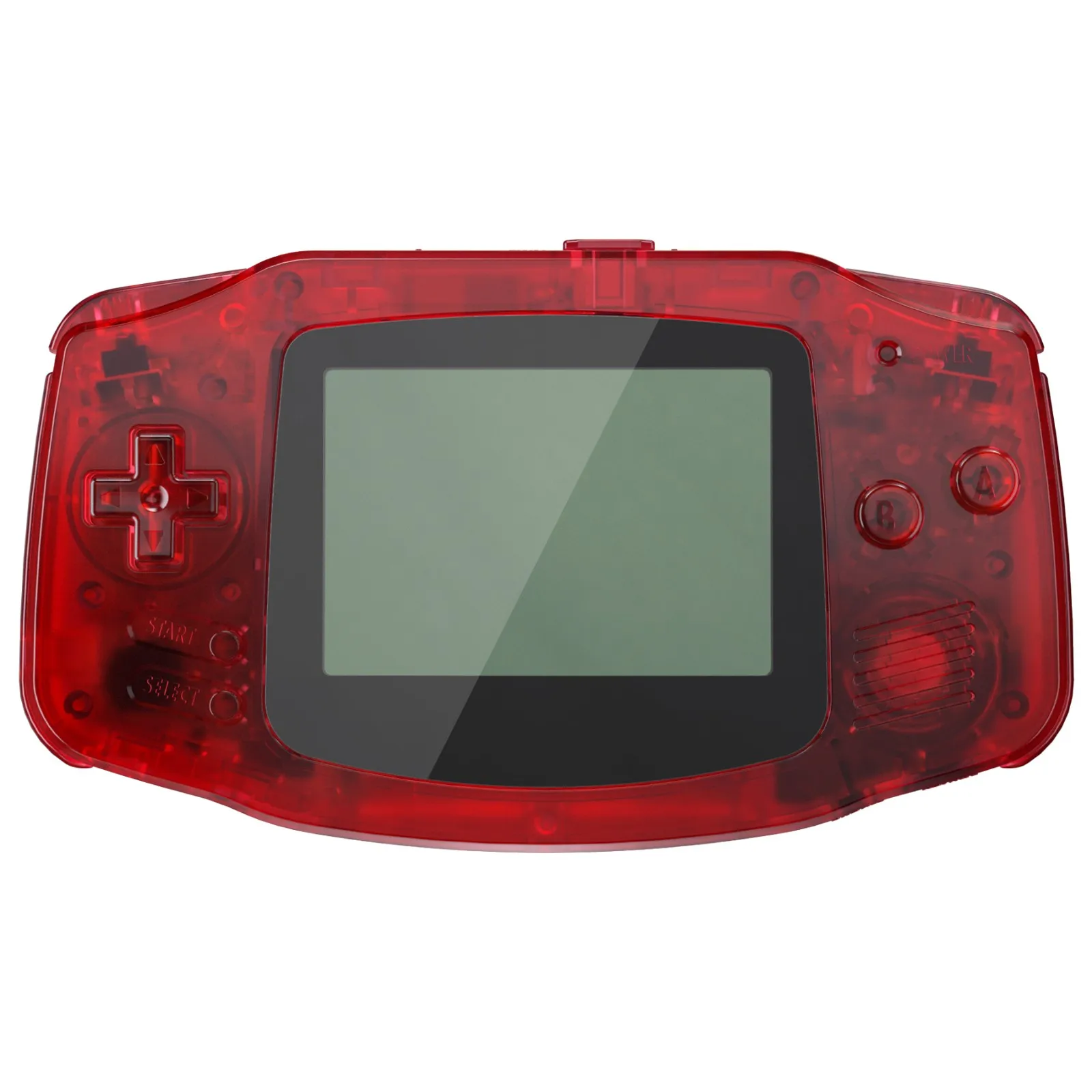 eXtremeRate IPS Ready Upgraded Replacement Shell Full Housing Cover Buttons for Gameboy Advance - Clear Red