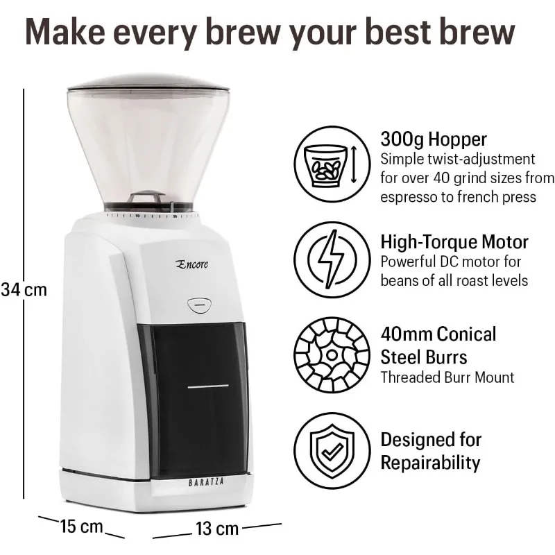 Encore Coffee Grinder ZCG484WHT, White