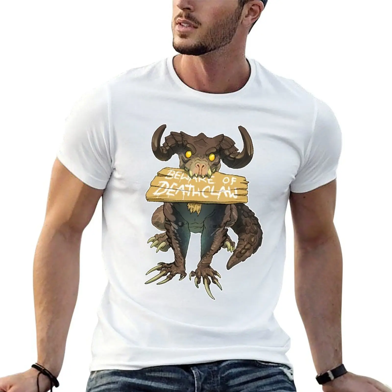 

Beware Of Deathclaw T-Shirt t shirt for man 100 percent cotton g man t shirts for men t shirts for man graphic vintage T-shirt