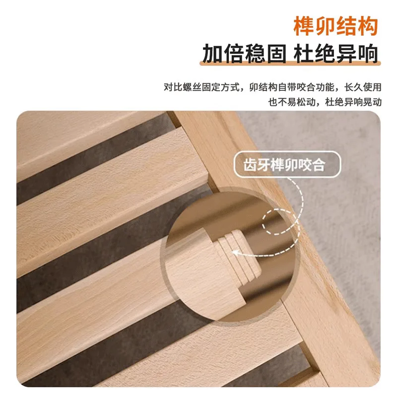 Simple bedside bed, leather bed tatami, no back bed frame