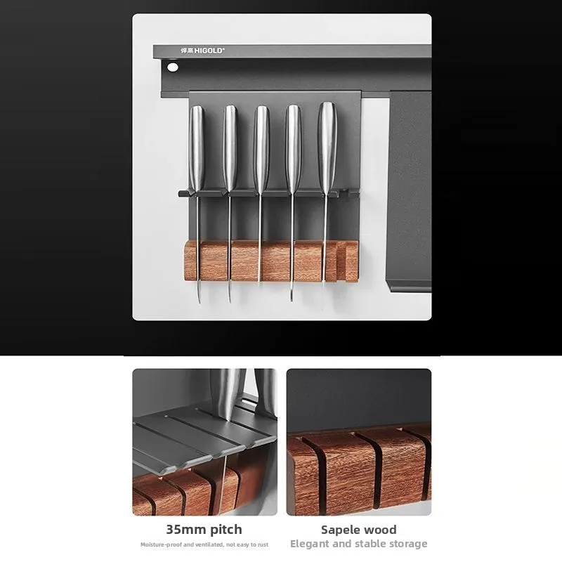 Kitchen dark gray rack hanging multi-functional storage rack