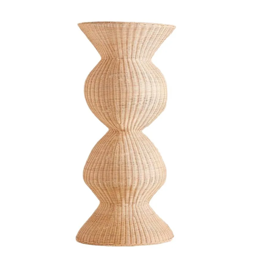 Floor lamp B & B exhibition hall art wood carving ornaments creative geometric rattan rattan art lamps