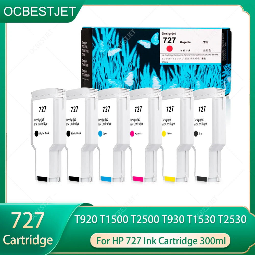 

1 шт. для HP 727XL 727 Совместимый картридж с полным чернилом для принтера HP T920 T930 T1500 T1530 T2500 T2530 [бренд для третьих вечеринок]