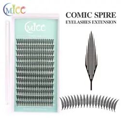 Cashmere Feather Individual Manga Eyelashes Automatic Flowering Cosplay Super Soft Feather Anime Comic Spire Lashes Speed Clips