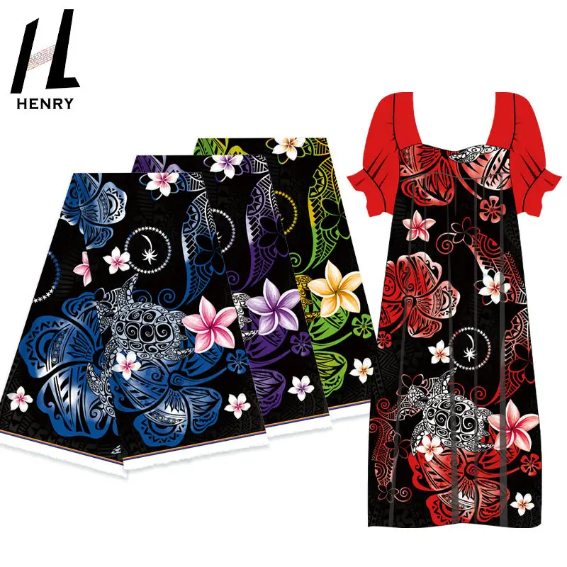 New Design Fashion Floral Pattern 100% Polyester Island Fabric For Women's Mumu Dress