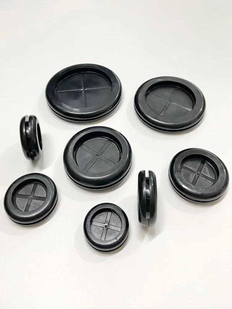 Black Chassis Shell Outlet Hole Dust Proof Sealing Pad Cable Sleeve Grommet Wire Protection Ring Circular Soft PVC Material