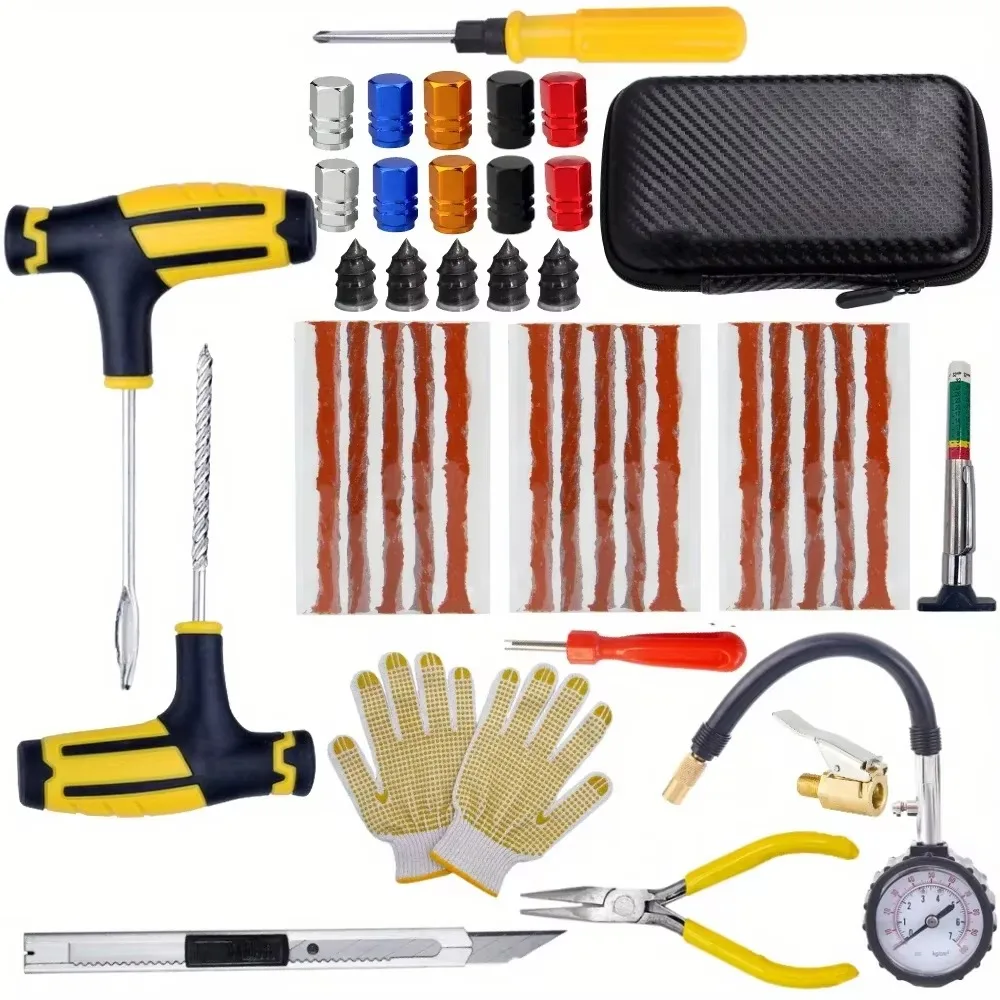 

Car Tire Repair Tools Kit Rubber Strips Tubeless Tyre Puncture Studding Plug Truck Motorcycle Car Tire Repair Tools Accessories