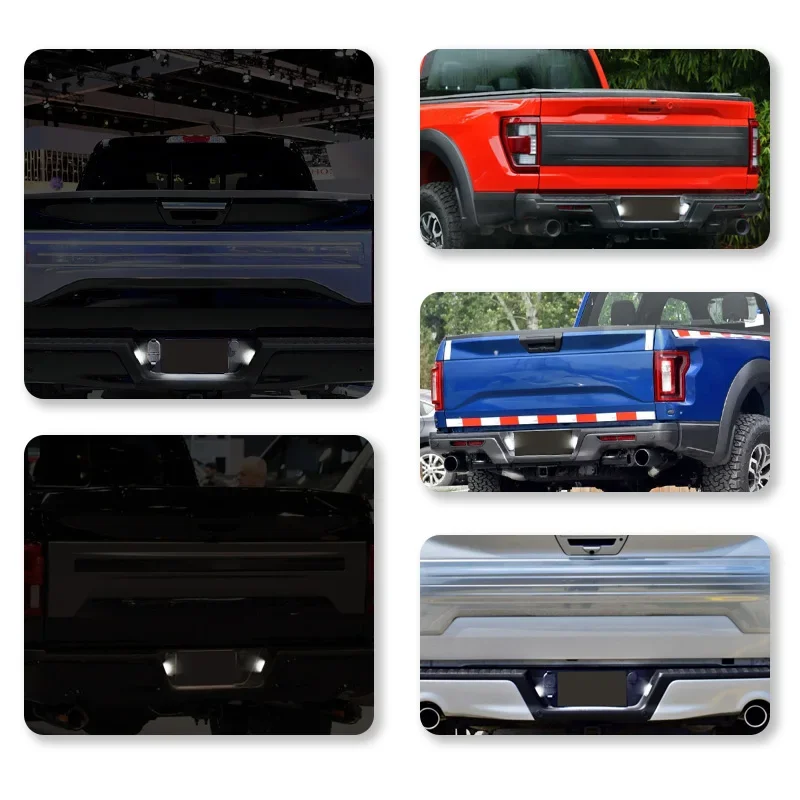12 فولت LED رقم لوحة مصباح لفورد F-150 رابتور 2015 2016 2017 2018 2019 2020 الأبيض لوحة ترخيص ضوء الجمعية