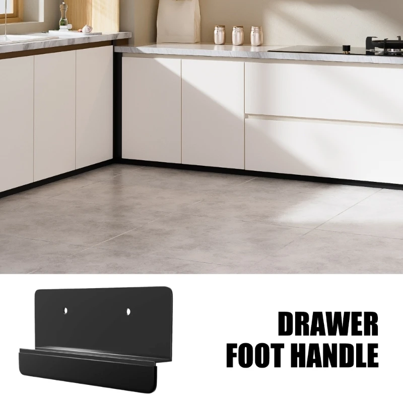 2Pcs Trash Cabinet Foot Handle Kitchen Cabinet Door Edges Trash Drawer Foot Pull Handle for Home, Kitchen Enduring