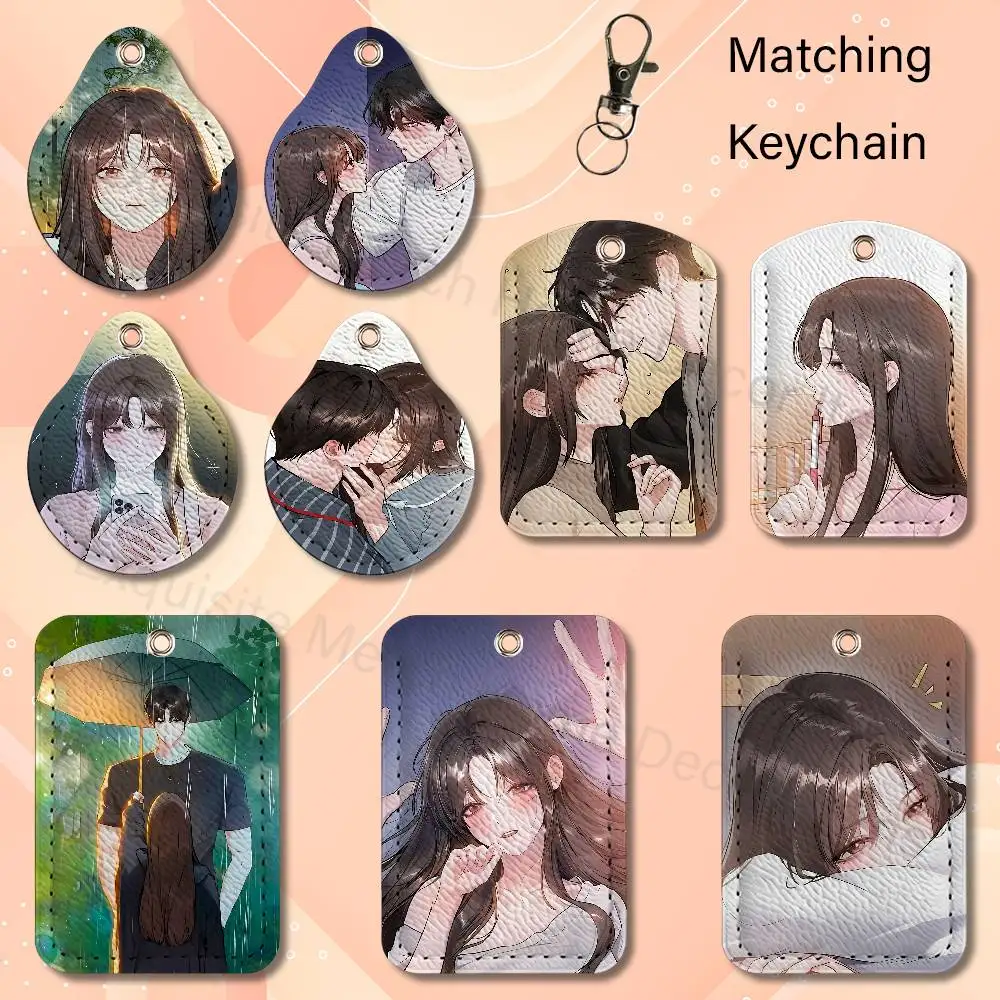 S-Something About You Manhwa Fashion Leather Credit Card Holder Roomy Metro Debit Credit Card Air Tag Access Card Girls Boys