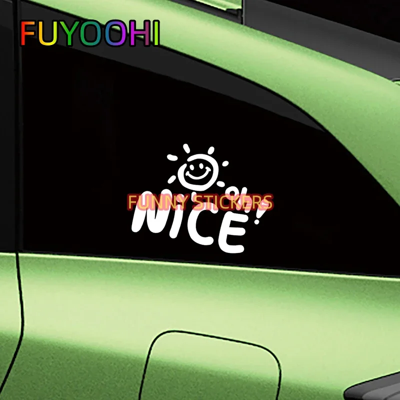 FUYOOHI Play Decals Oh Nice Car Exterior Decoration Stickers Reflective Waterproof Non-fading Blessing Decal