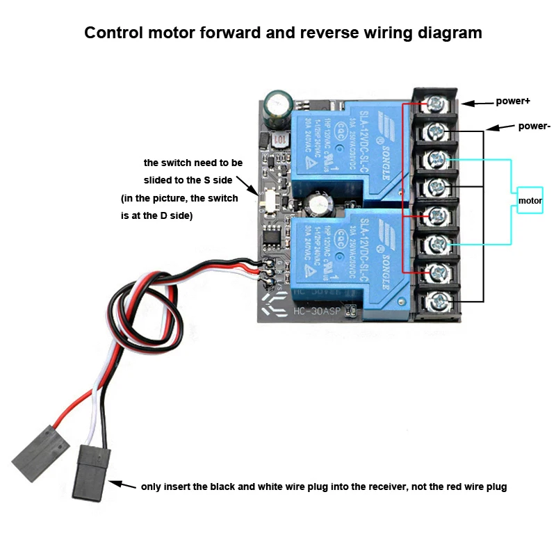 1PCS 30A Large Current Dual-way Relay Switch Electric On-off Light Controller Module 12-80V fr RC Aircraft Motor Forward Reverse