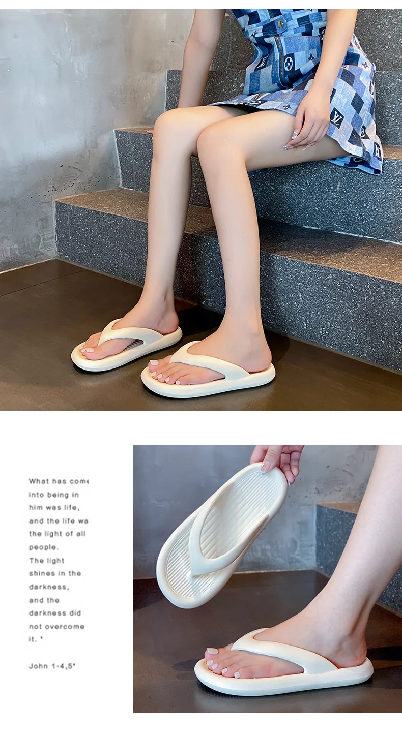 Evshine Damen-Sommer-Flip-Flops, Outdoor-Mode, rutschfeste Strand-Hausschuhe, bequem, weicher Boden, Damen-Sandalen, Haus-Badezimmer-Rutschen – Detail 26