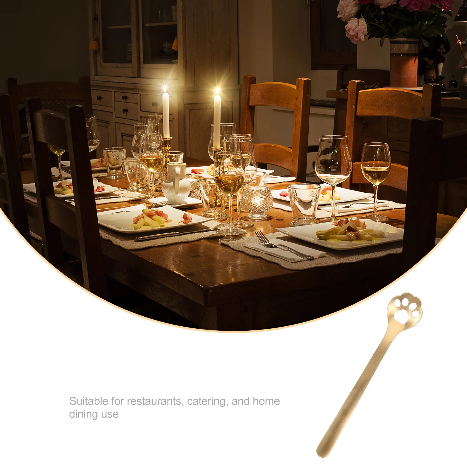 

5pcs Stainless Steel Cat Paw Coffee Spoon Set Dog Paw Design For Dessert Cake Serving Stirring Kitchen Tableware Scoop Mixing