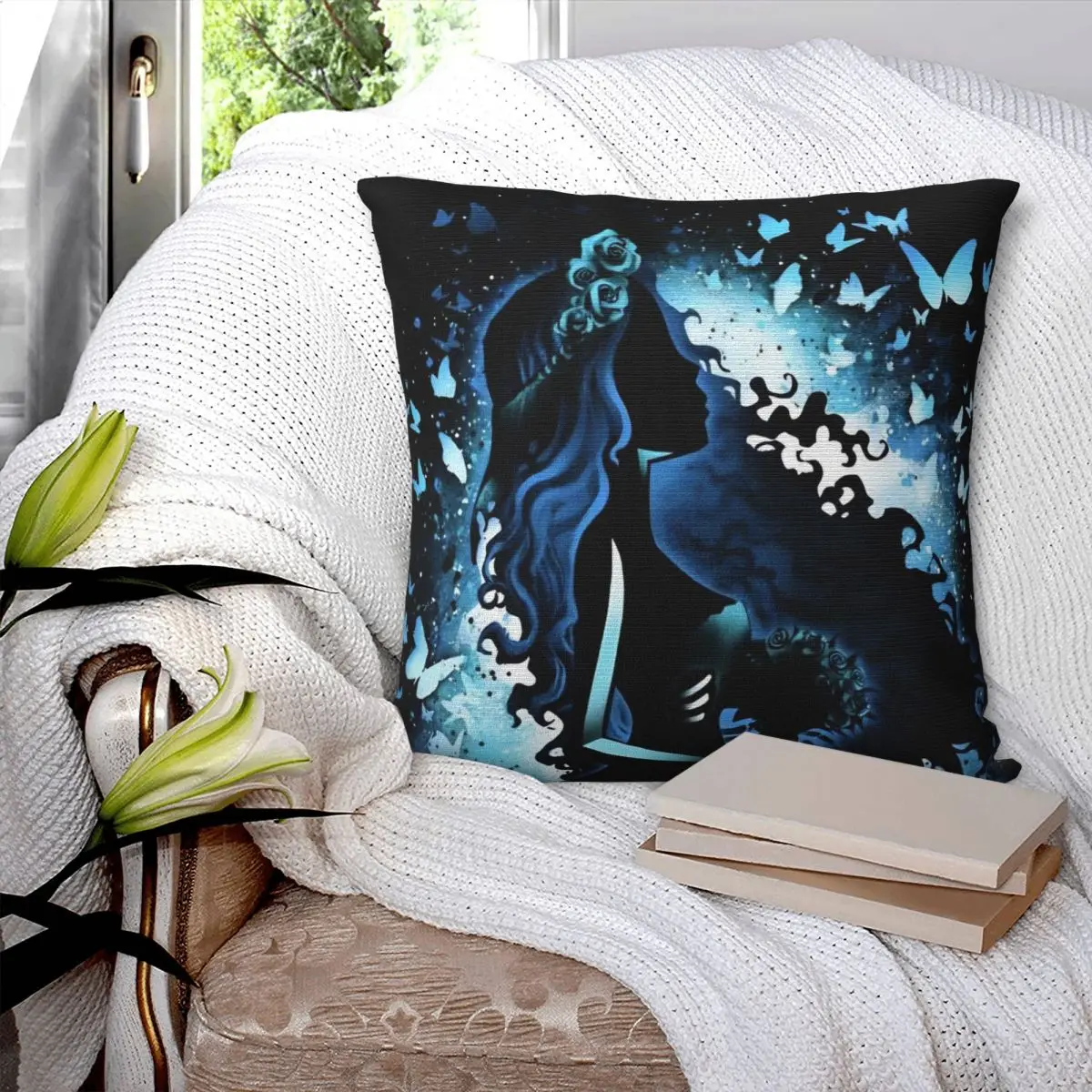 Corpse Bride Emily Pillowcase Printing Polyester Cushion Cover Decor Throw Pillow Case Cover Home Square 40*40cm