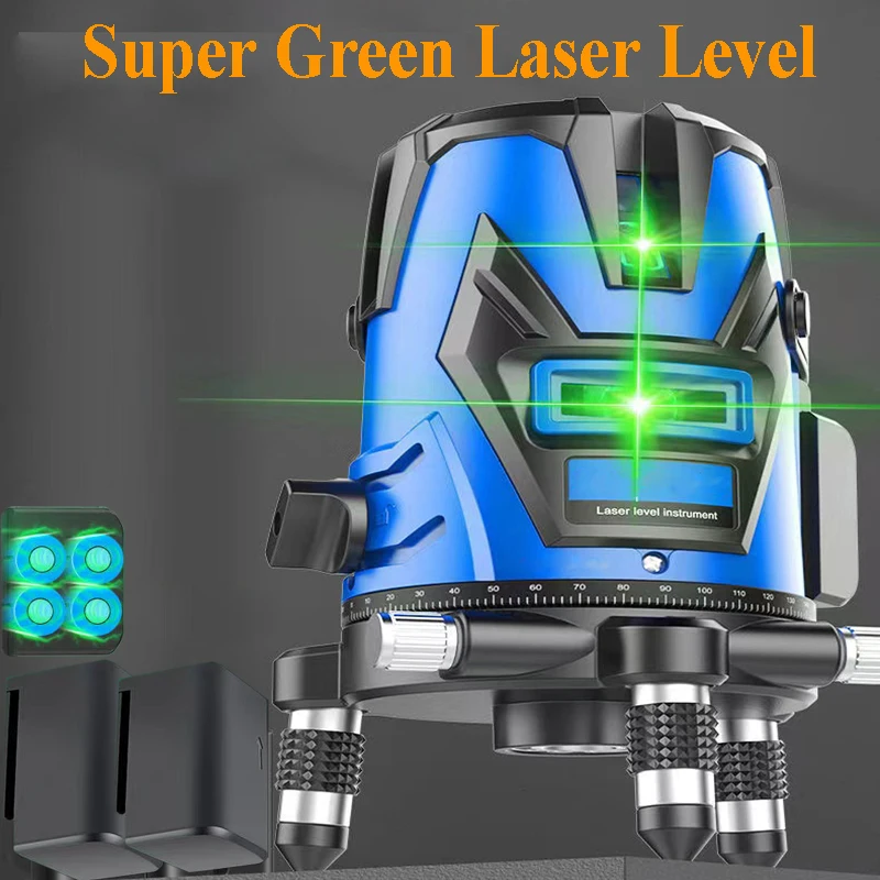 nivel de laser ao ar livre linha de alta precisao brilho forte horizontal e vertical 360 ferramenta de nivelamento de laser verde horizontal automatico 01