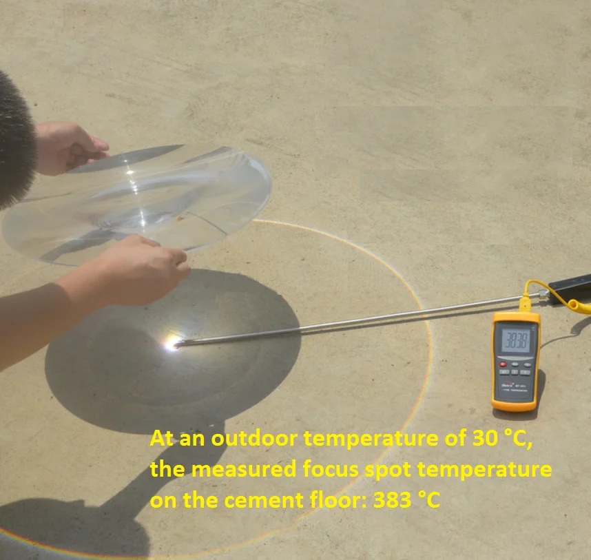 Lente di Fresnel da 380mm lenti filettate a condensatore rotonde lente d\'ingrandimento fai da te lampada per proiettore concentratore solare con
