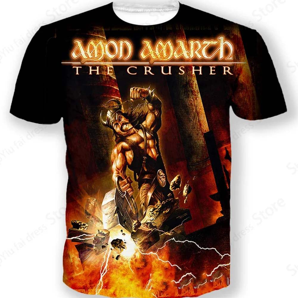 

Men Graphic T-shirt Metal Amon Amarth 3d Print Tshirt Men Women Fashion Short Sleeve T-shirt Hip Hop Tops Tees Rock Band T Shirt