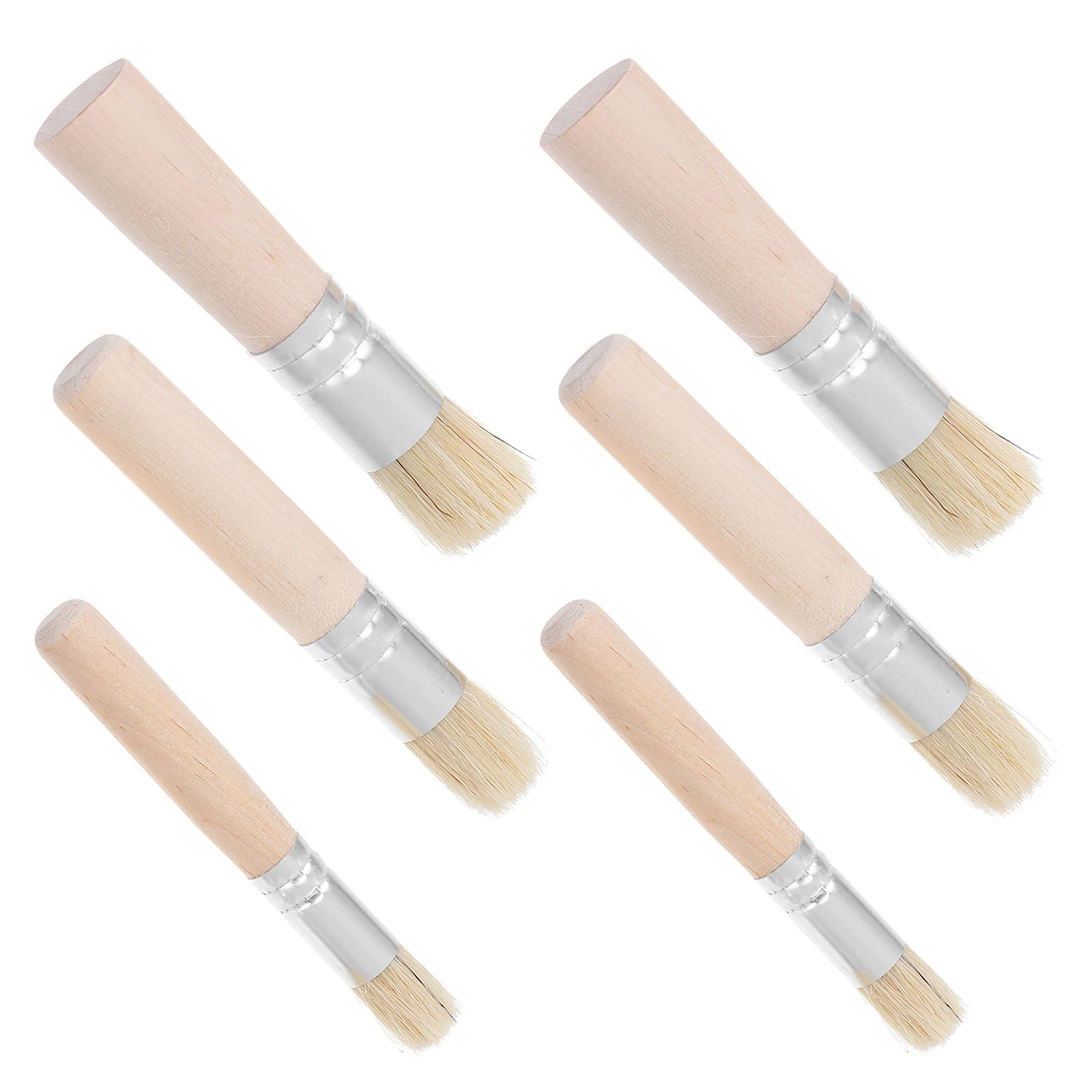 

6Pcs Detail Paint Brushes for Stenciling Fine Wooden Brush Set Artists Painting Tools for Wall Canvas Furniture Art Projects