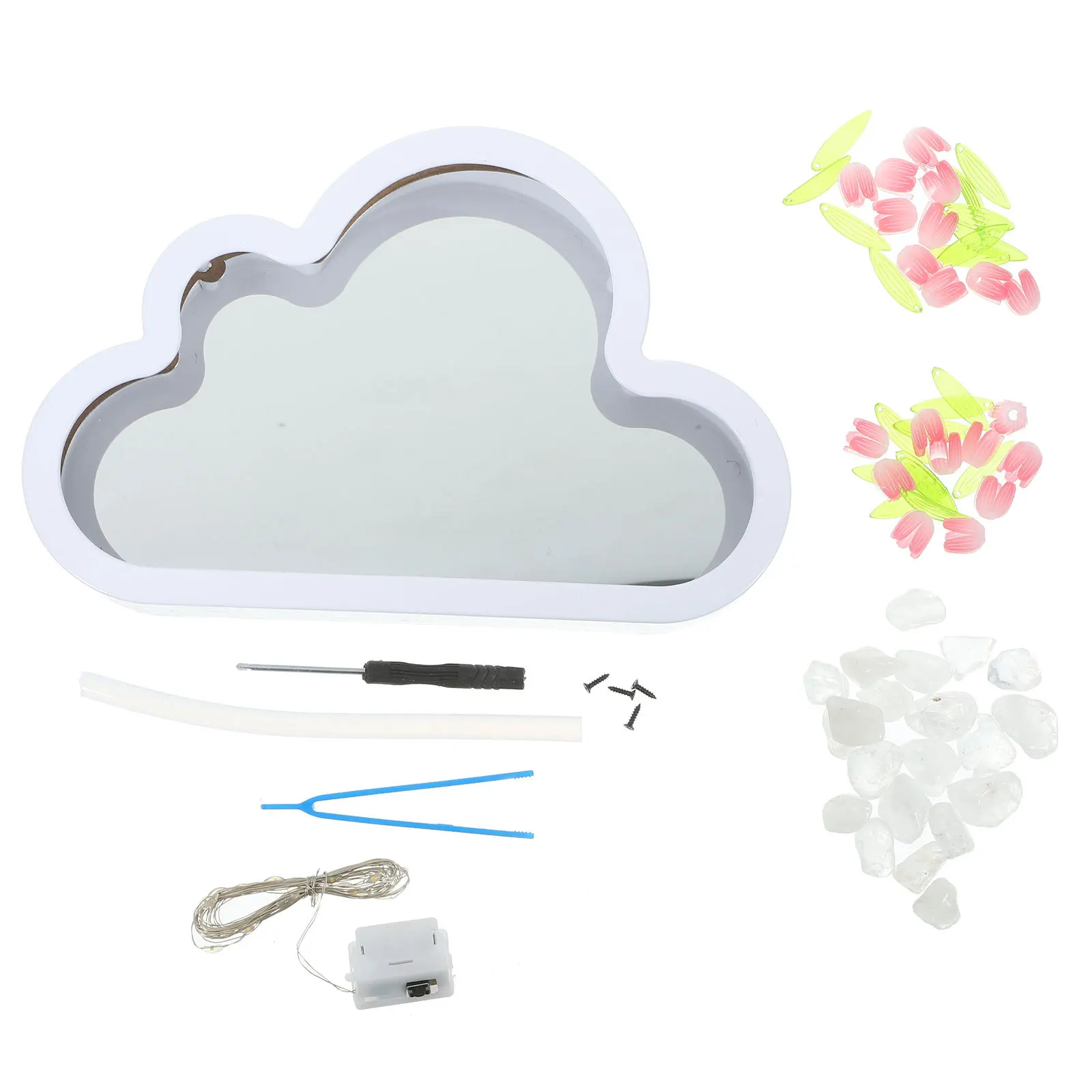 

1 set 1 Set Cloud Tulip Mirror Night Diy Decorative Bedside Lamp For Bedroom Home Light Decor Tulip Light