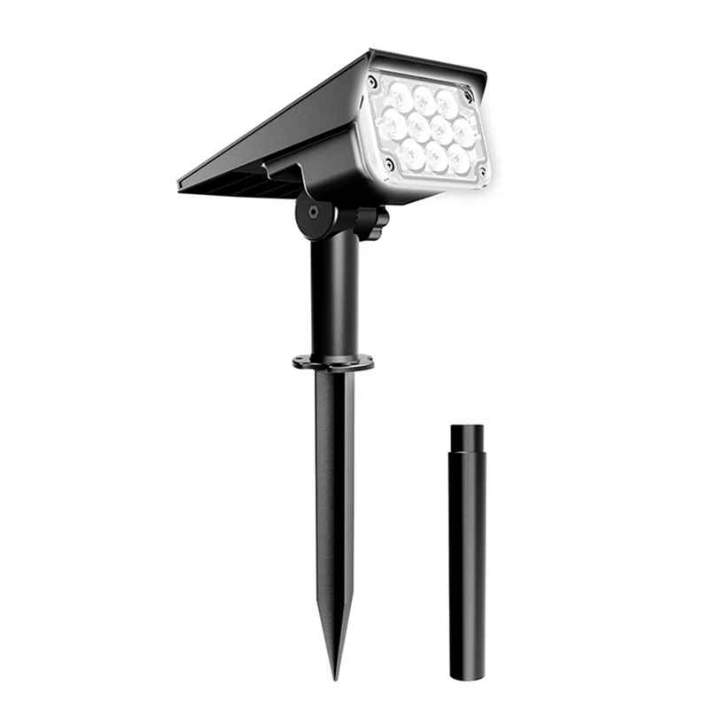 

1Set Solar Lights For Outdoor Ip65 Solar Garden Lights Monitor Lights LED Solar Spotlight Outdoor Path Yard Walkway Black