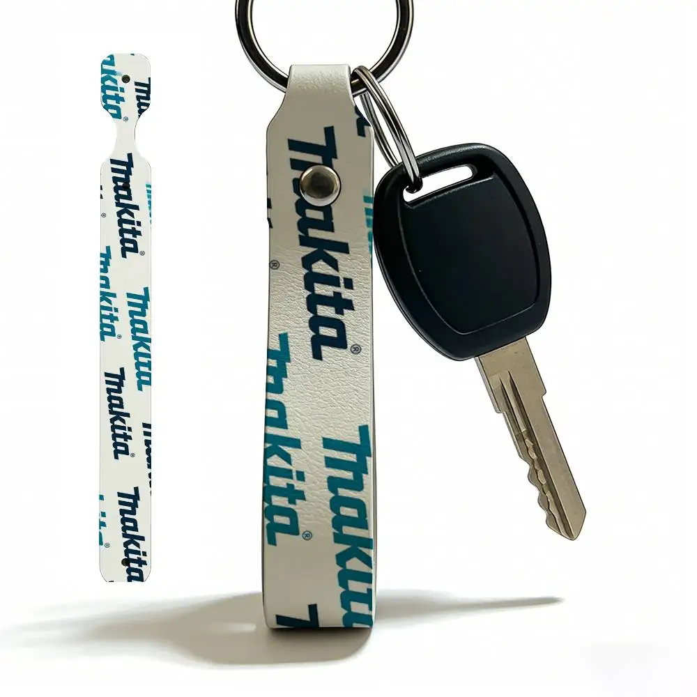 

For Makita PU Leather Motorcycle Keychain Universal Motorbike Key Ring Holder For Riders Men Gift