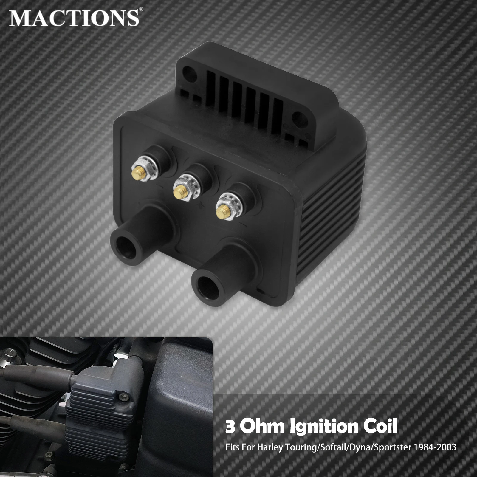 Motorcycle 3 Ohm Ignition Coil Single Fire 53-434 12V Ignition Coil For Harley Touring Softail Dyna Sportster Chopper 1984-2003