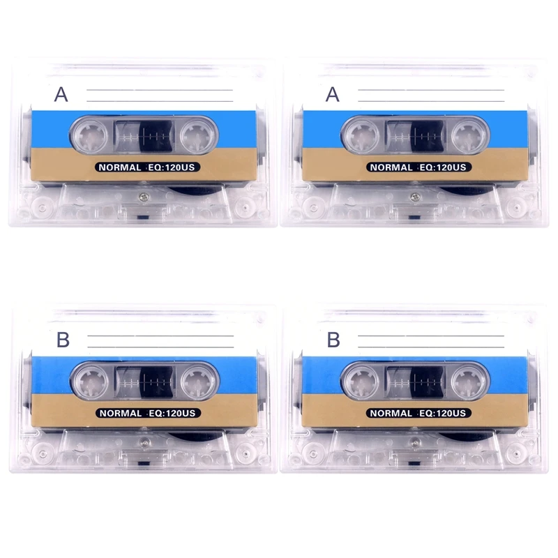 Y43A-4Pcs Blank Cassette Tapes 60-Minute For Teaching DIY Party Messages Speech Music Storage And Tape Recorder Collections