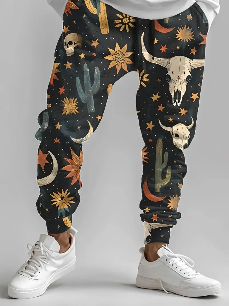 

The new men's trousers for Spring and Autumn 2025 are casual fashionable soft and comfortable with 3D sky cross print