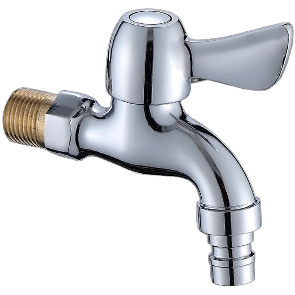 Quick Open Fishtail Handle Copper Tap for Washing Machine with Valving and 4 Inch Inlet Outlet Compatibility Quick