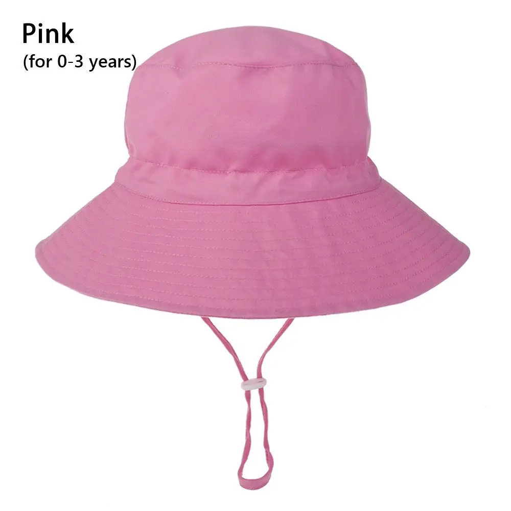 

Summer For 0-8 Years Neck Ear Cover Swimming Hats Wide Brim Baby Sun Hat Bucket Hat with Adjustable Chin Strap Beach Cap