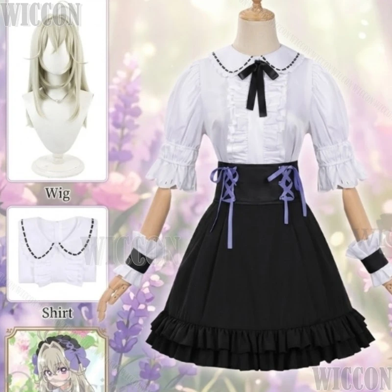 

Moria Ruruka Sweet Lolita Lace White Black Goth Dress Jirai Kei Styles Wigs Cosplay Star Detecticeee Precure! Comic Con Festival