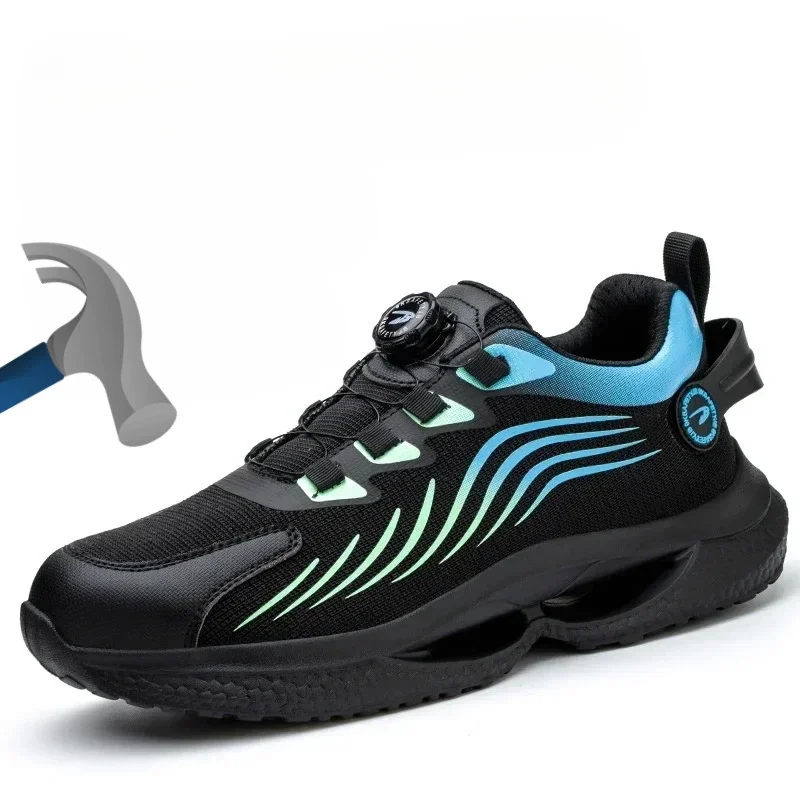 New Safetys Shoe Rotating Button Work Shoes Men Anti-smash Anti-puncture Shoes Fashion Men Sport Shoes Security Protective Boots