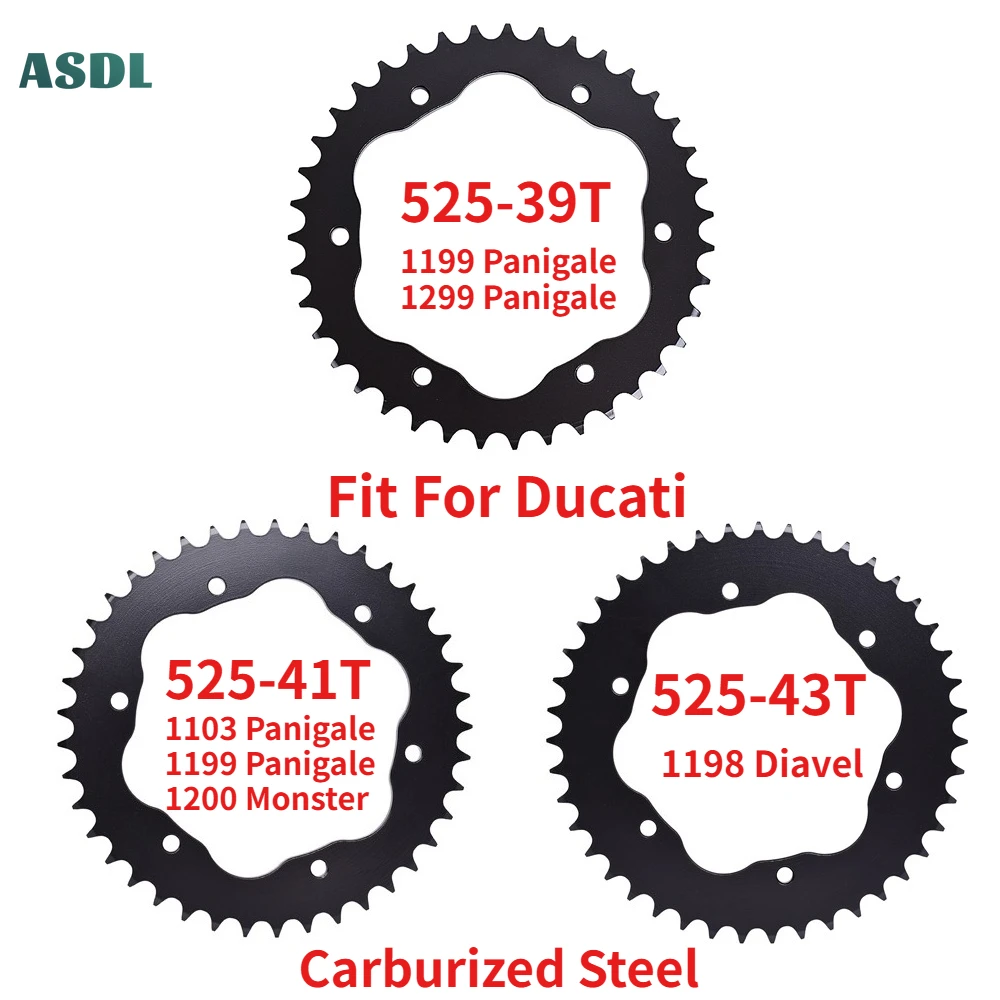 

525 39T 41T 43T Motorcycle Rear Sprocket for Ducati 1199 1299 Panigale 2012-2019 1103 1199 Panigale 1103 Panigale 1198 Diavel
