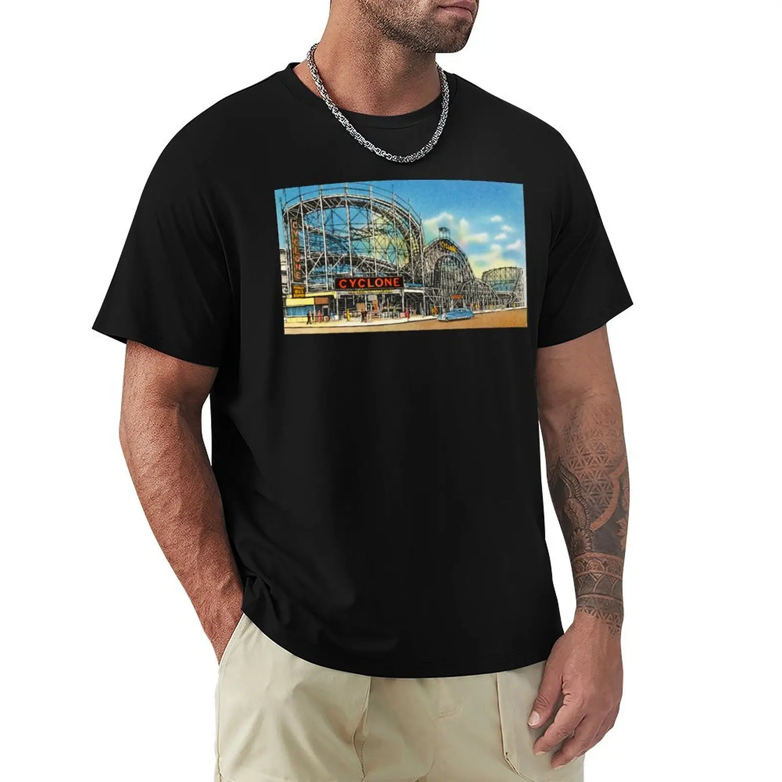 Camiseta Coney Island Cyclone Rollercoaster, ropa de uso diario, camiseta básica de manga corta
