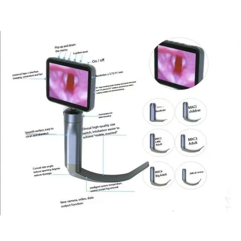Visual laryngoscope anesthesia device assembly, disposable visual laryngoscope lens
