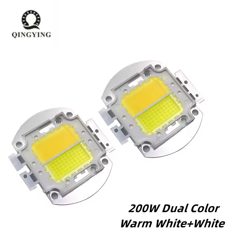1 قطعة-5 قطعة 200 واط ثنائي اللون عالية الطاقة LED COB رقاقة 32-36 فولت أبيض دافئ 3000 كيلو أبيض بارد 6500 كيلو لمصباح الأضواء الكاشفة في الهواء الطلق