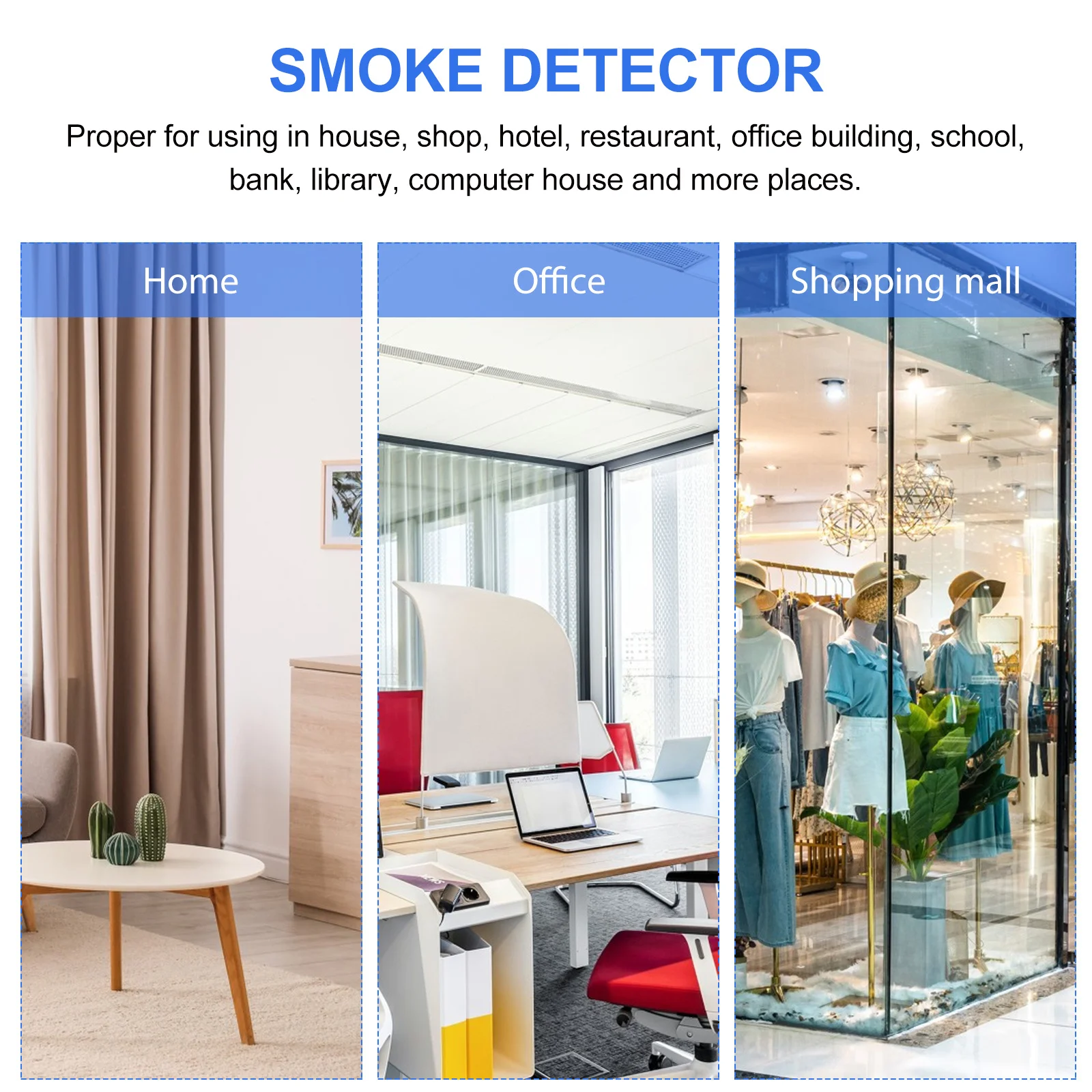Smoke Fast Sensing Time Professional Fire Alarm for Home Shop Office Restaurant Fire