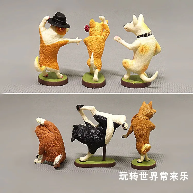 6個/セット ガシャポン ヨガ犬人形 面白いクリエイティブな動物犬ダンスマスターブラインドボックスおもちゃ デスクトップ装飾アニメ周辺グッズギフト