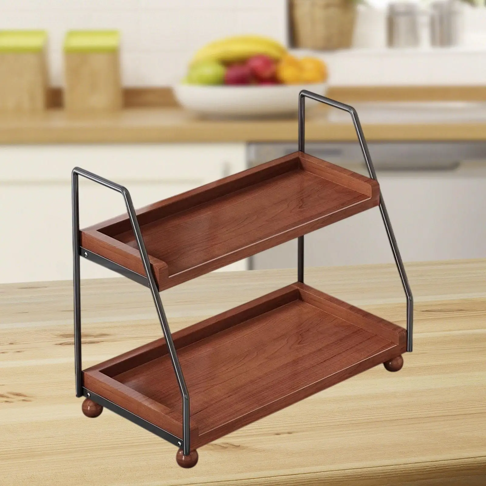 

2 Tier Cup Riser Stand Tiered Display Step Shelf for Cupcakes Jars Dormitory