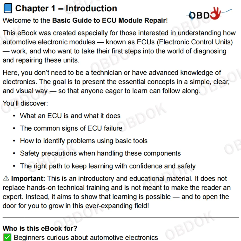 초보자를 위한 ECU 수리 입문서, ECU 수리 분야  - Electronics Repair Book 리뷰 및 가격