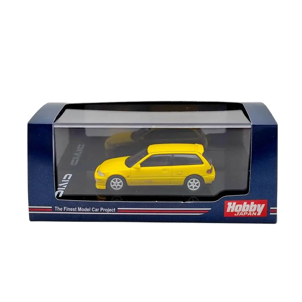 Hobby Japan 1/64 Civic (EF9) SiR ii versione cstomizzata Yellow muslimex Diecast Toys Car Collection Gifts