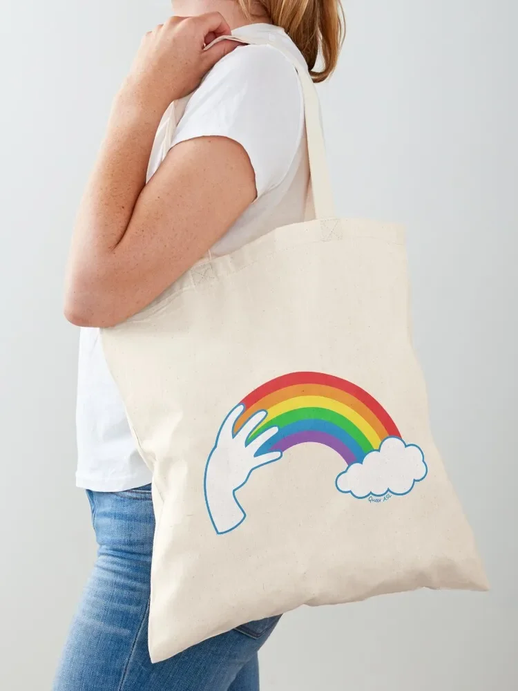 

ASL Rainbow Tote Bag tote bags men tote bags aesthetic custom fabric bag shopper bags for women