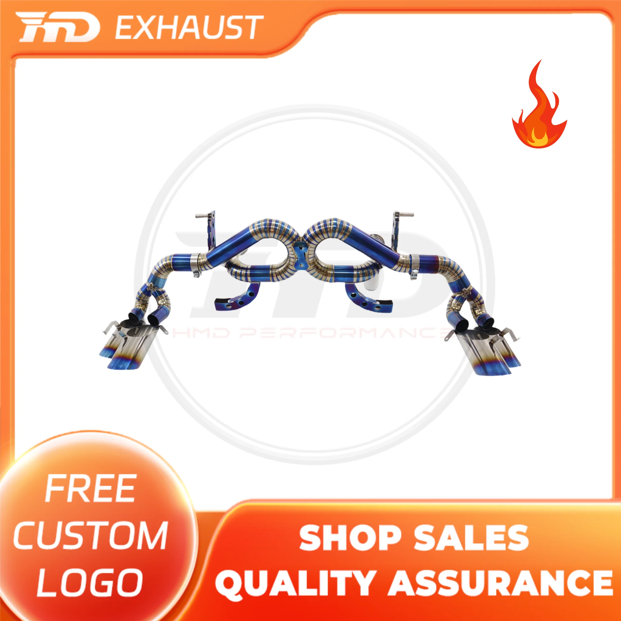 

HMD Titanium Alloy Exhaust System Performance Catback For Lamborghini Huracan LP580 LP610 WIthout Valve Muffler With Ti Tips