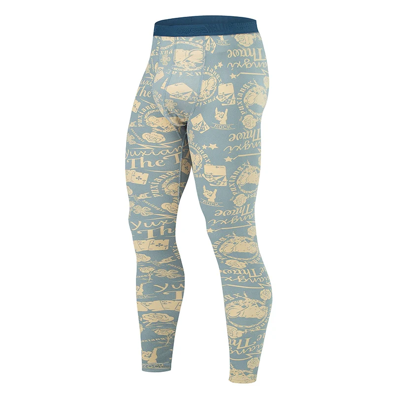 3/1 Piece Men's Autumn And Winter Multi-color Fashionable Festive Printed Warm Autumn Pants Plus Size Sports And Fitness Legging