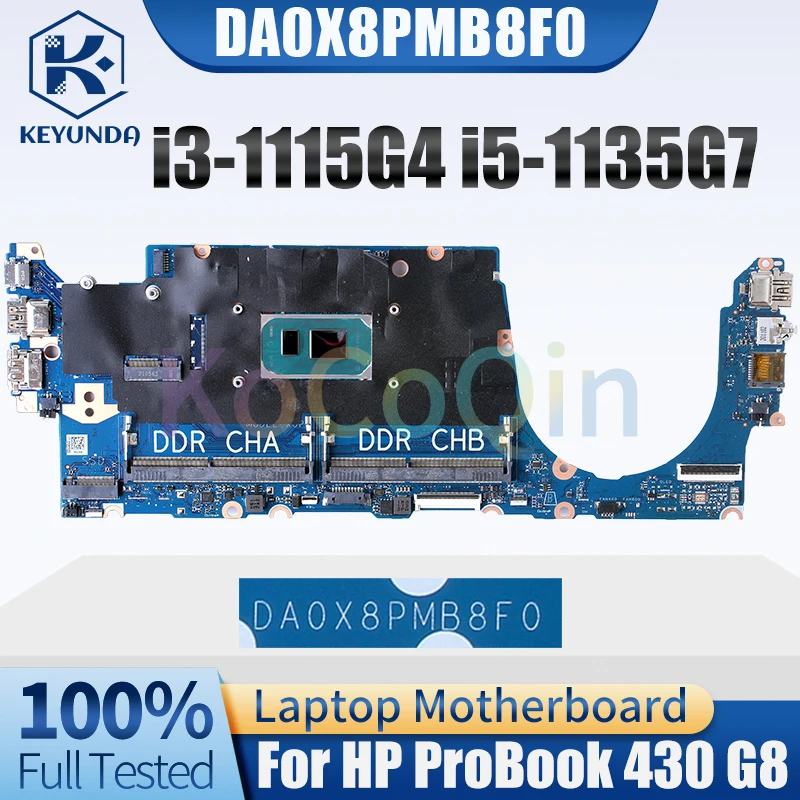 DA0X8PMB8F0 For HP ProBook 430 G8 Notebook Mainboard i3-1115G4  i5-1135G7 M24277-601 M24275-601 Laptop Motherboard Full Tested